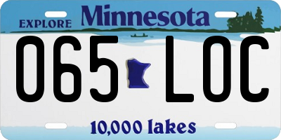MN license plate 065LOC