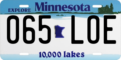 MN license plate 065LOE