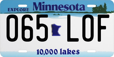 MN license plate 065LOF