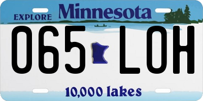 MN license plate 065LOH