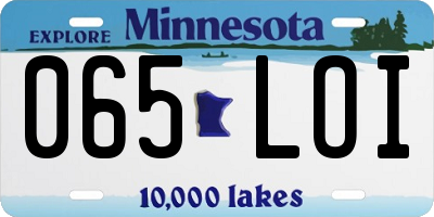 MN license plate 065LOI