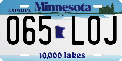 MN license plate 065LOJ