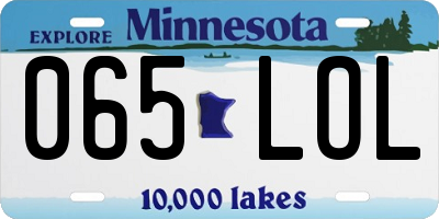 MN license plate 065LOL