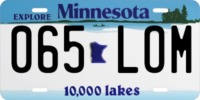 MN license plate 065LOM