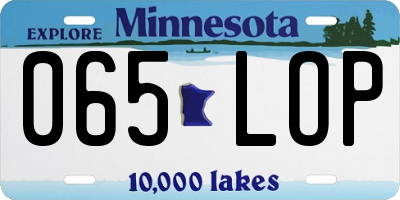 MN license plate 065LOP