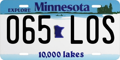 MN license plate 065LOS