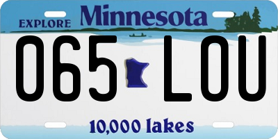 MN license plate 065LOU