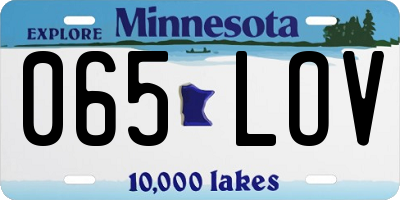 MN license plate 065LOV