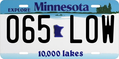 MN license plate 065LOW