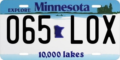 MN license plate 065LOX