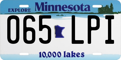 MN license plate 065LPI