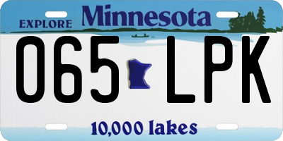 MN license plate 065LPK