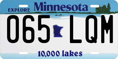 MN license plate 065LQM
