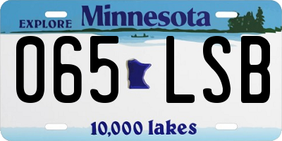 MN license plate 065LSB