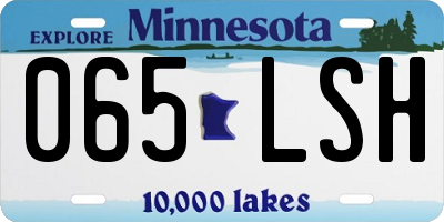 MN license plate 065LSH