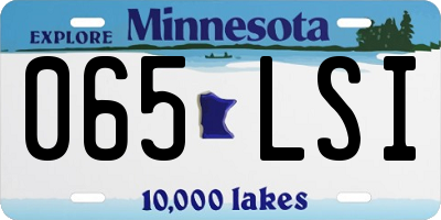 MN license plate 065LSI