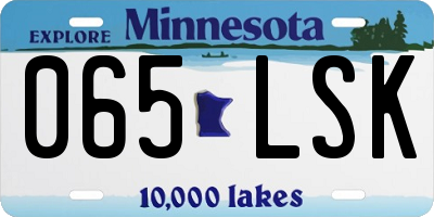 MN license plate 065LSK
