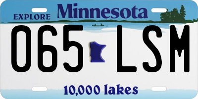 MN license plate 065LSM