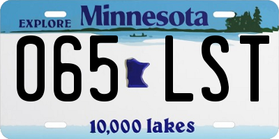 MN license plate 065LST