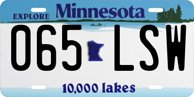 MN license plate 065LSW