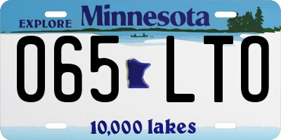 MN license plate 065LTO