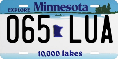 MN license plate 065LUA