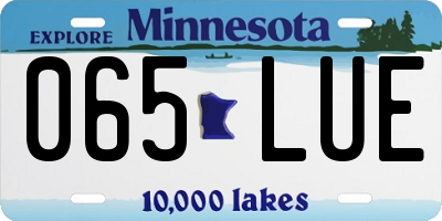 MN license plate 065LUE