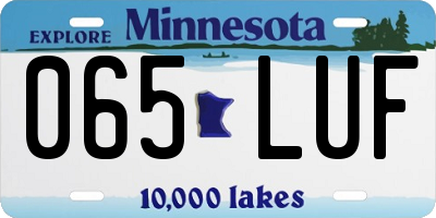 MN license plate 065LUF