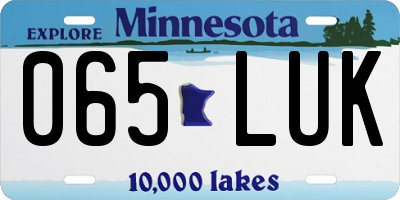 MN license plate 065LUK