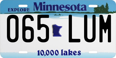 MN license plate 065LUM
