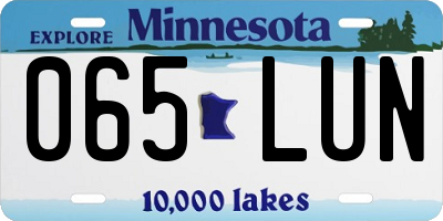 MN license plate 065LUN