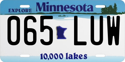 MN license plate 065LUW