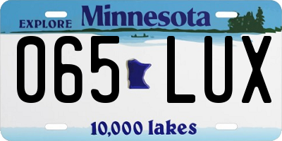 MN license plate 065LUX