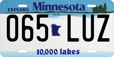 MN license plate 065LUZ