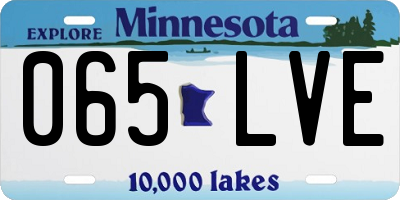 MN license plate 065LVE