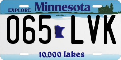 MN license plate 065LVK