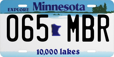 MN license plate 065MBR