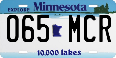 MN license plate 065MCR