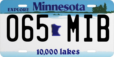 MN license plate 065MIB