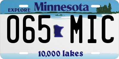 MN license plate 065MIC