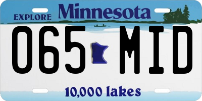 MN license plate 065MID