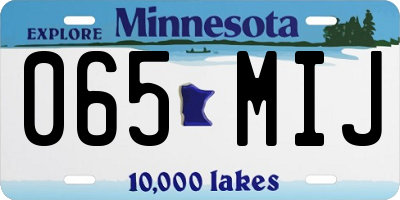 MN license plate 065MIJ