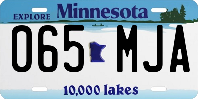 MN license plate 065MJA