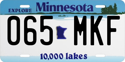 MN license plate 065MKF