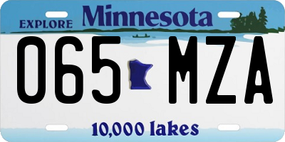 MN license plate 065MZA