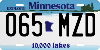 MN license plate 065MZD