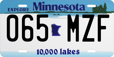 MN license plate 065MZF