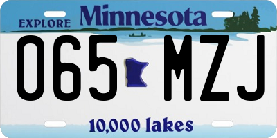 MN license plate 065MZJ