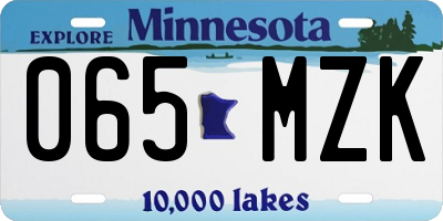 MN license plate 065MZK
