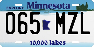 MN license plate 065MZL